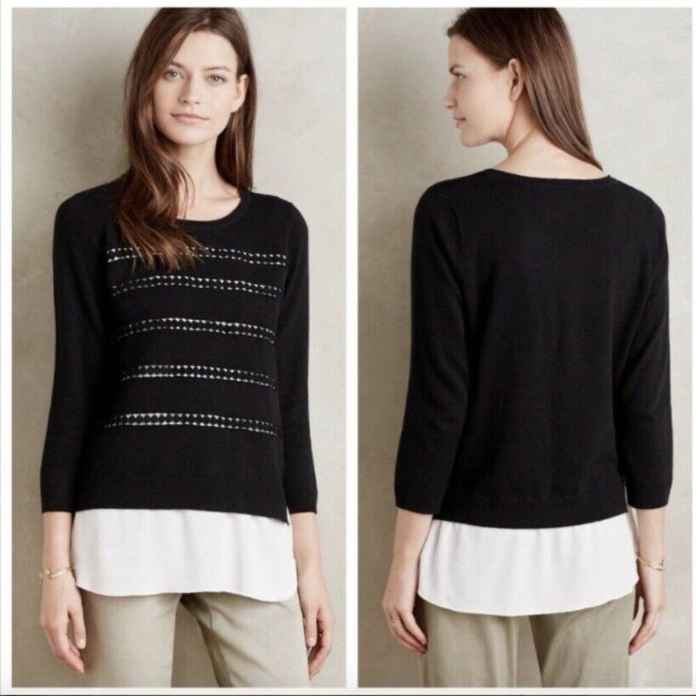 Anthro Angel Of The North Dovie Layered Sweater